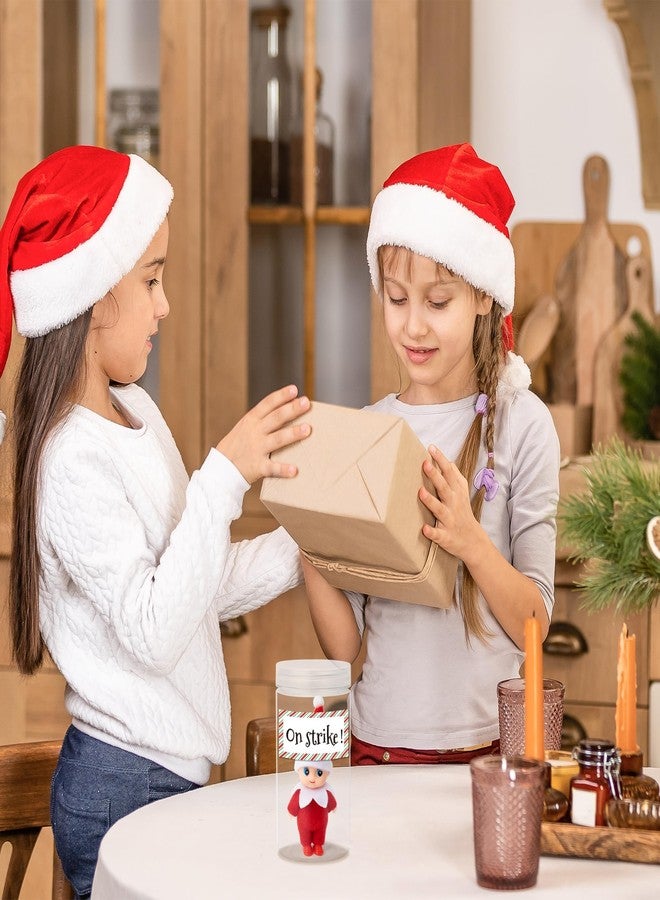 BkeeCten Funny Christmas Elf Carrier - Plastic Jar Container with Help Me & On Strike Labels for Elf on The Shelf, Holiday Tradition Decorations, Christmas Gift for Kids Family (Elf Not Included) - Image 4